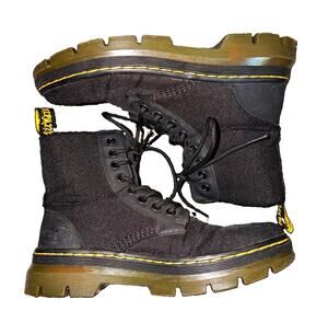 Dr. Martens Combs Black Canvas Lace-Up Ankle Combat Boots